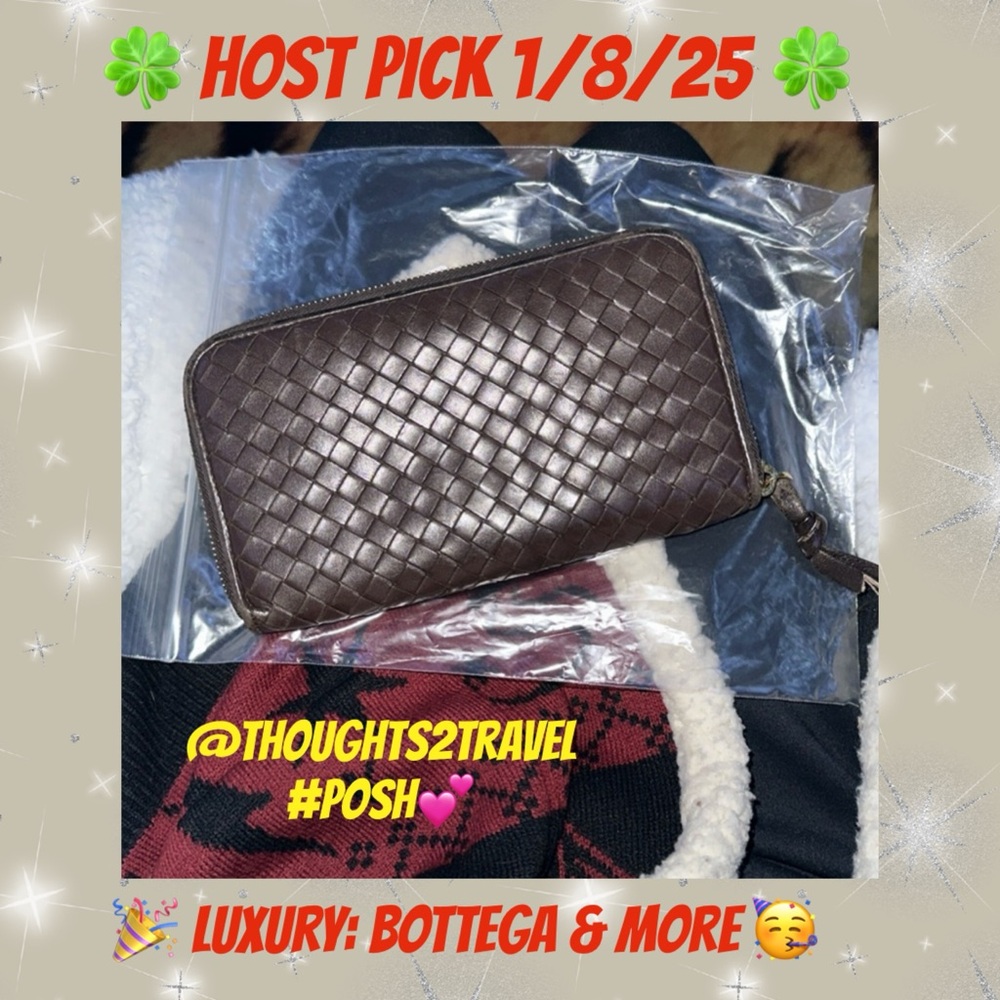 Bottega Veneta Brown leather full zip long wallet gold hardware intrecciato